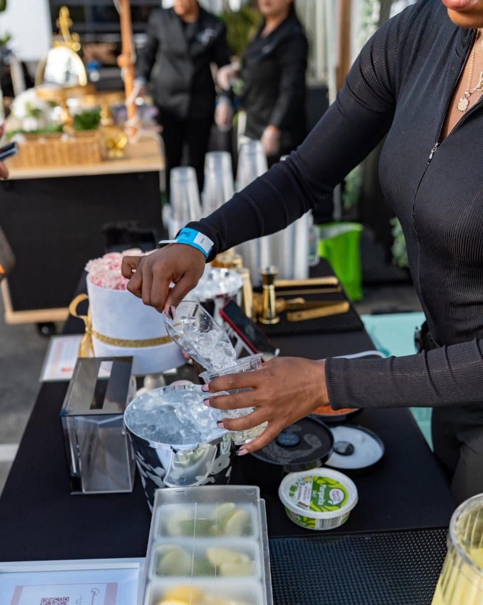 Drinks being poured at the bar