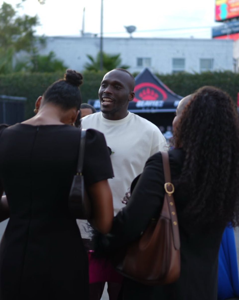 Guests networking outside