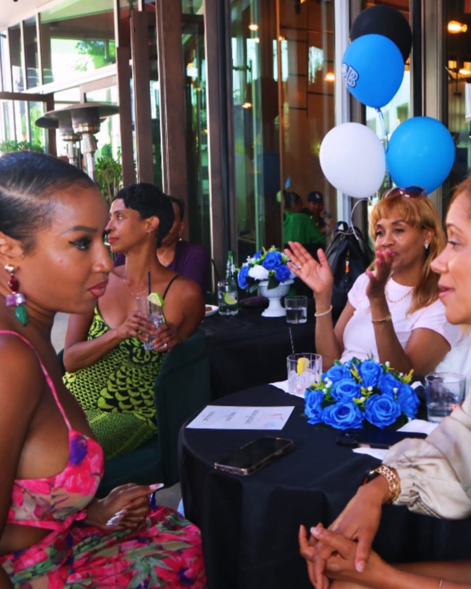 Guests at a patio table